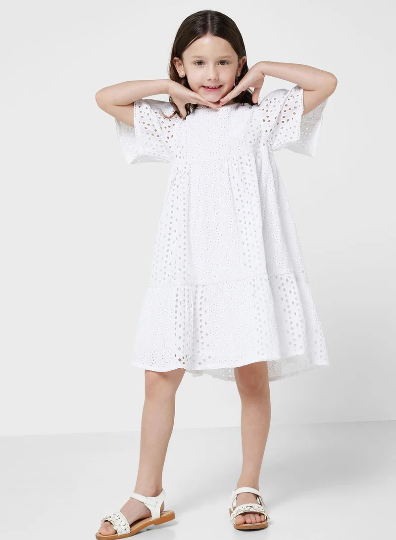 Frock and Frill Eyelet A-Line Dress