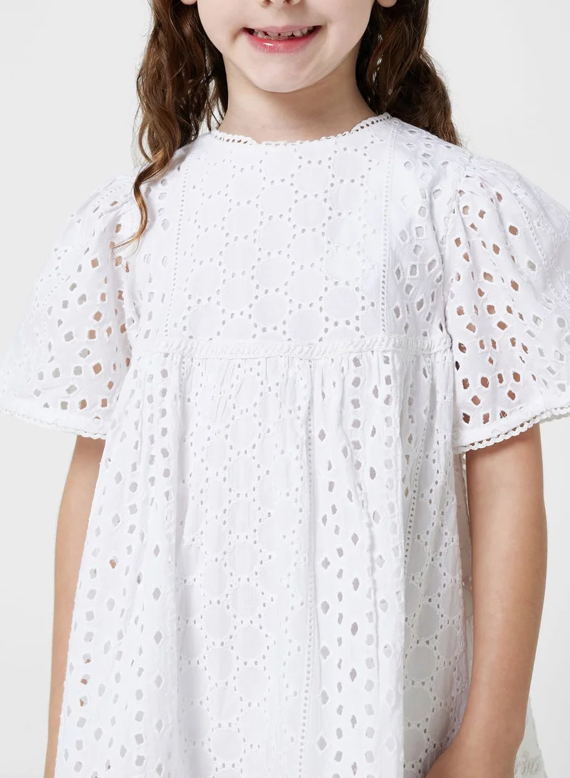 Frock and Frill Eyelet A-Line Dress