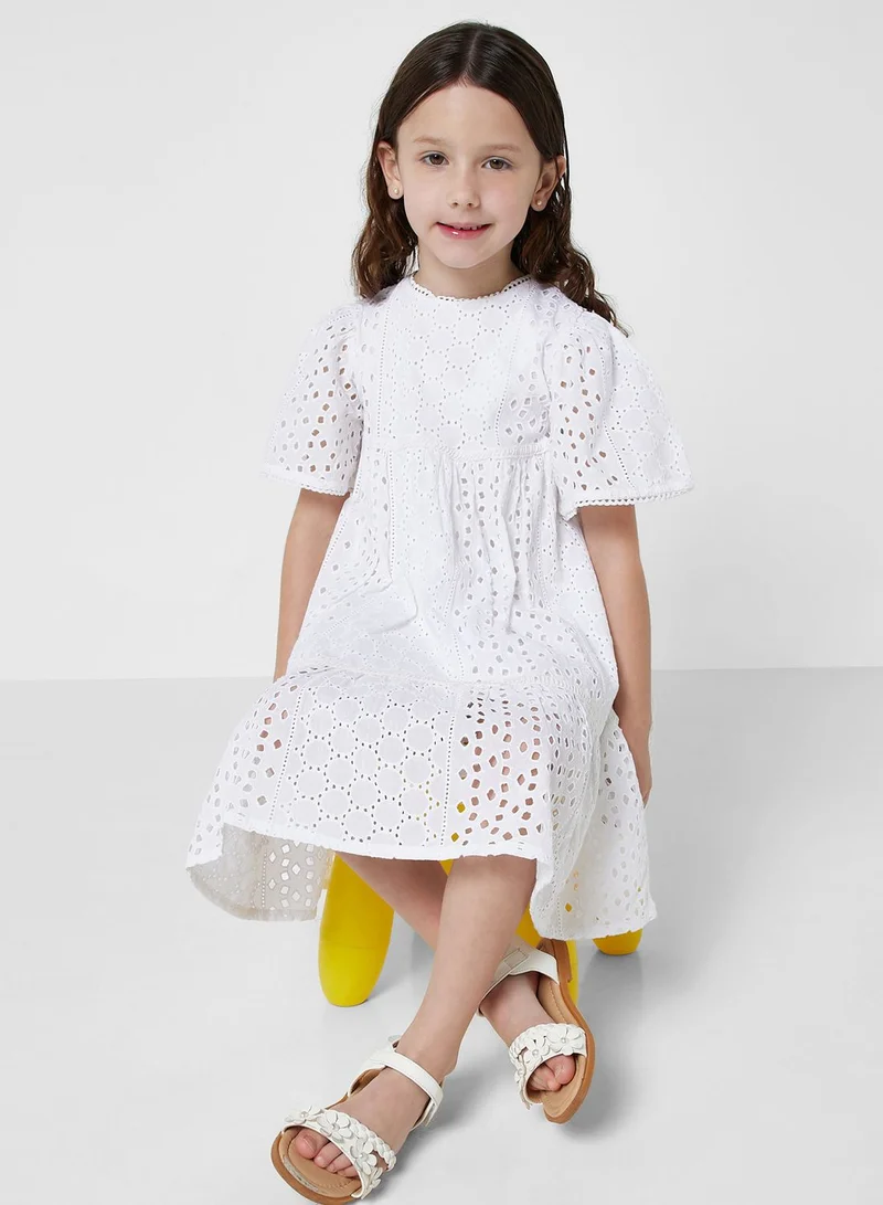 Frock and Frill Eyelet A-Line Dress