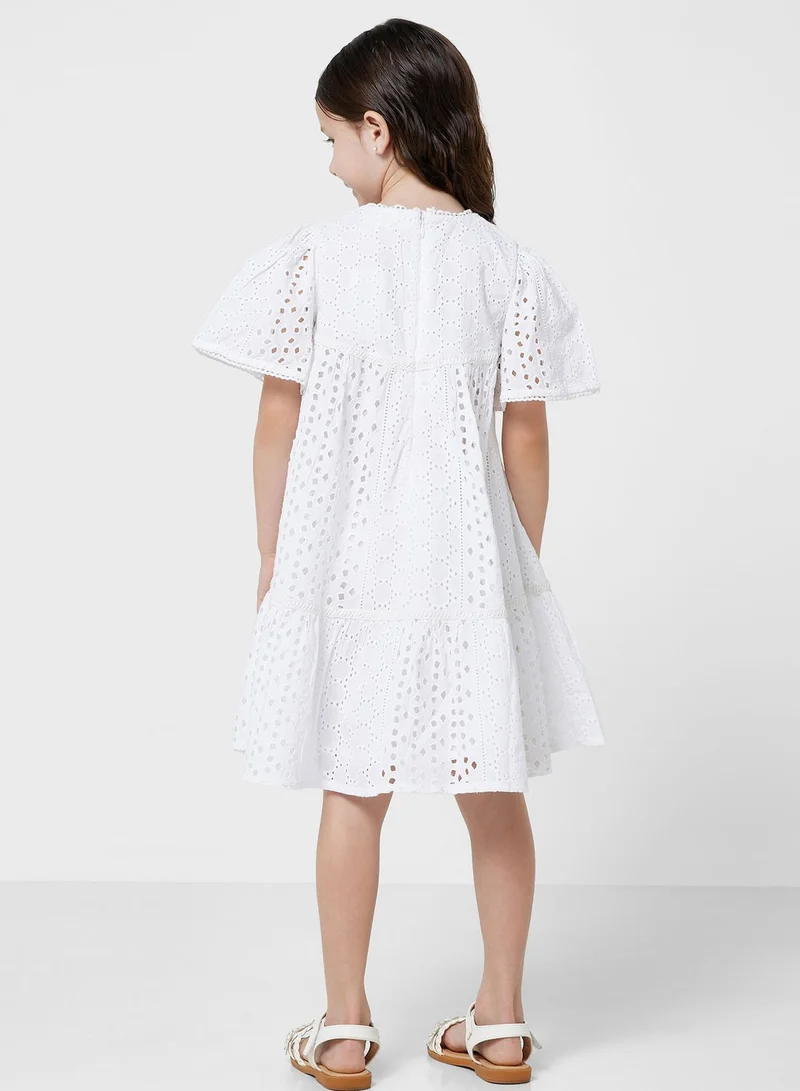Frock and Frill Eyelet A-Line Dress