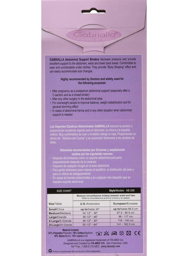 GABRIALLA Non restricting belly/back light support abdominal binder for toning, slimming, post-pregnancy, Post C-section stomach after birth support Brace AB-208 - Image 2