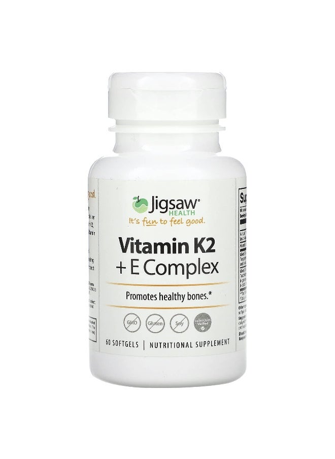 Jigsaw Health Jigsaw Health, Vitamin K2 + E Complex , 60 Softgels  - Image 1
