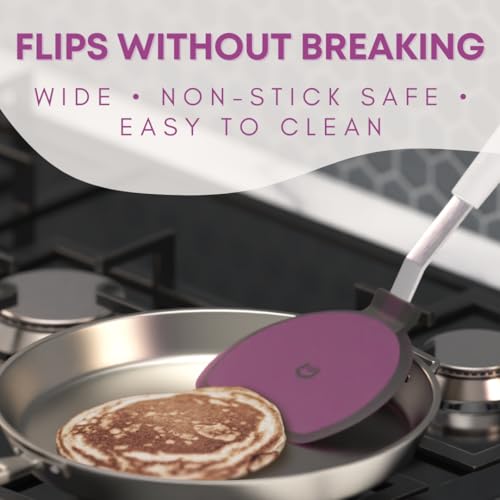 KPKitchen Wide Pancake Spatula Flipper - Heat Resistant Extra Large Silicone Turner for Non-Stick Cookware - Perfect for Crepes & Eggs - Ideal Baking Tool for Women Who Love to Bake - Image 3