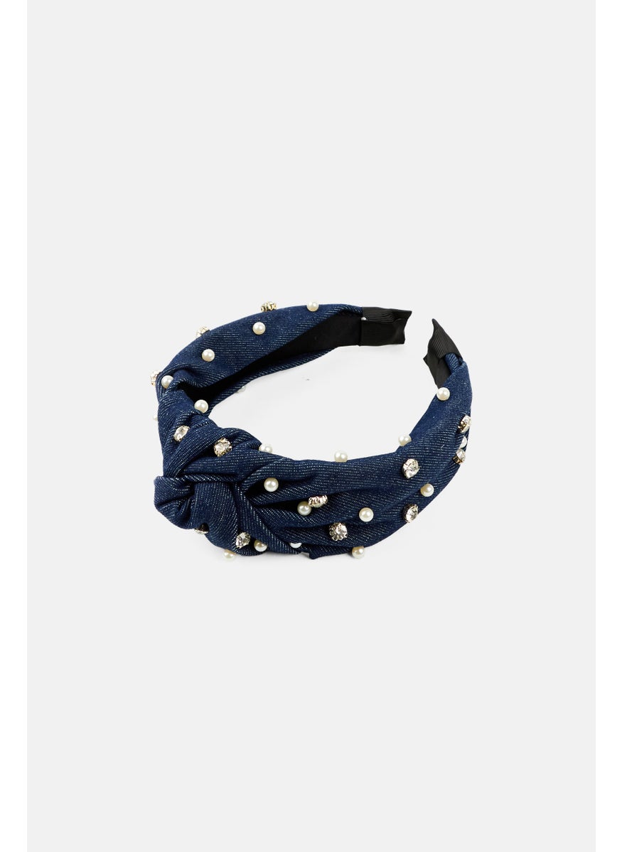 Orly Fashion Accessories Kids Girl Twisted Embellished Headband, Navy  - Image 2