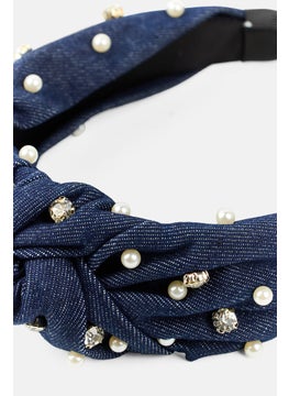 Orly Fashion Accessories Kids Girl Twisted Embellished Headband, Navy  - Image 3