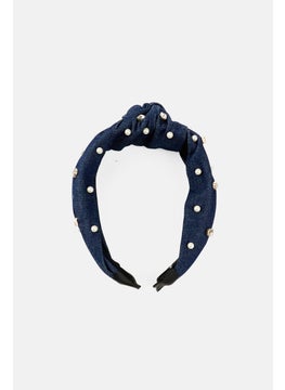Orly Fashion Accessories Kids Girl Twisted Embellished Headband, Navy  - Image 1