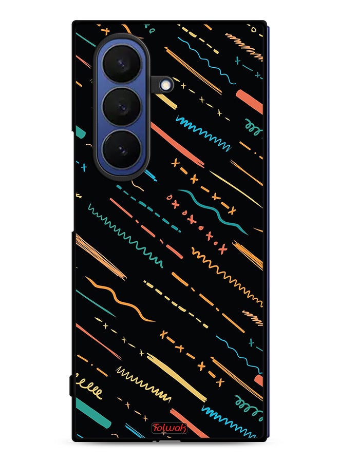 Tolwak Samsung Galaxy Z Fold7 Protective Case Cover X Lines Abstract Pattern - Image 1