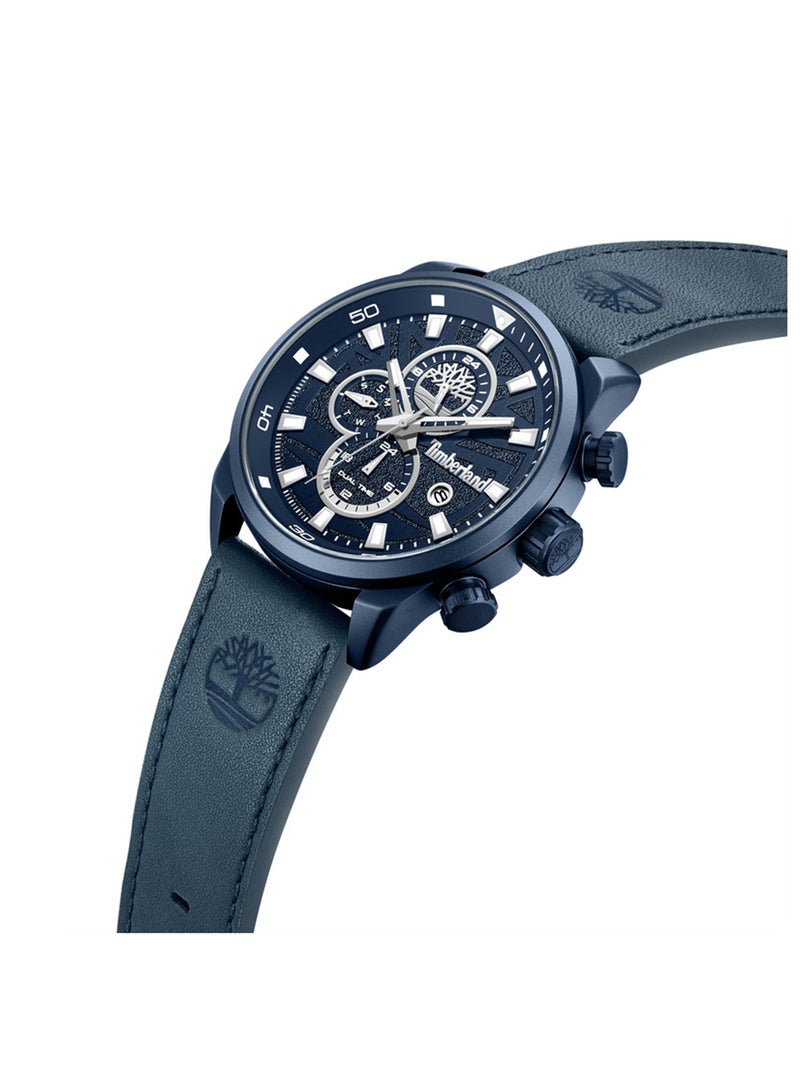 Timberland Men Henniker II Grey Dial Leather Strap Multifunction Watch for Men, 46mm - Image 2