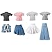 Bencailor 8 Pieces Summer Doll Clothes and Accessories for 115 Inch Girl Dolls Casual Sport Sweet Sweaters Denim Pant Regular Outfit ClothingShirt - Image 3