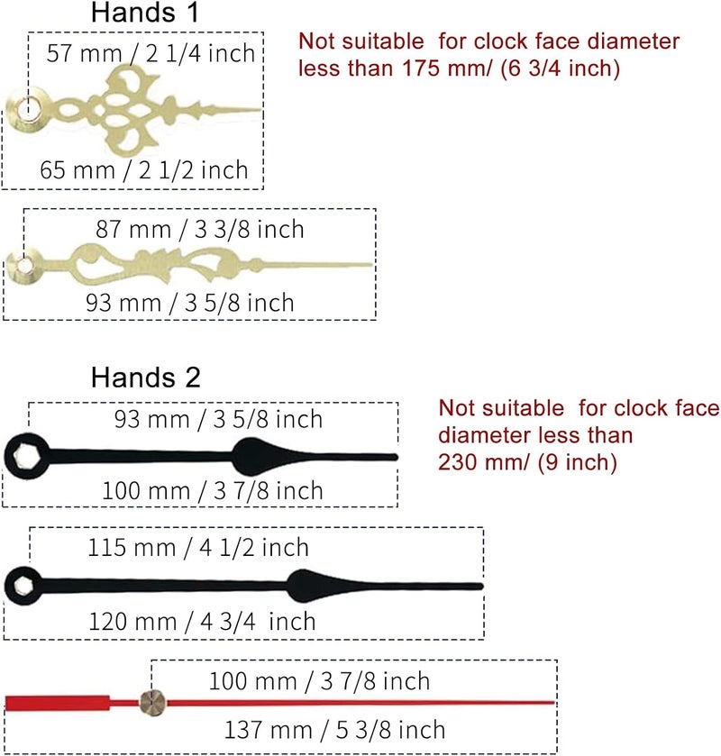 EMOON Clock Movement Mechanism Kit with 3 Pack Hands, Silent Sweep Quartz 12888 Motor, DIY Replacement for Custom Clock - Image 3