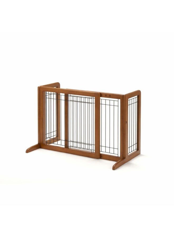 Richell 94135 Freestanding Pet Gate with Autumn Matte Finish, Small - Image 1