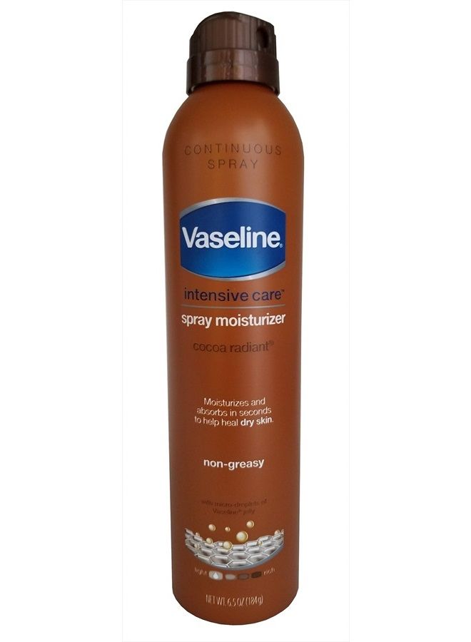 Vaseline Intensive Care Spray Moisturizer For Dry Skin Cocoa Radiant Made With 100% Pure Cocoa Butter 6.5oz (Pack of 6) - Image 2