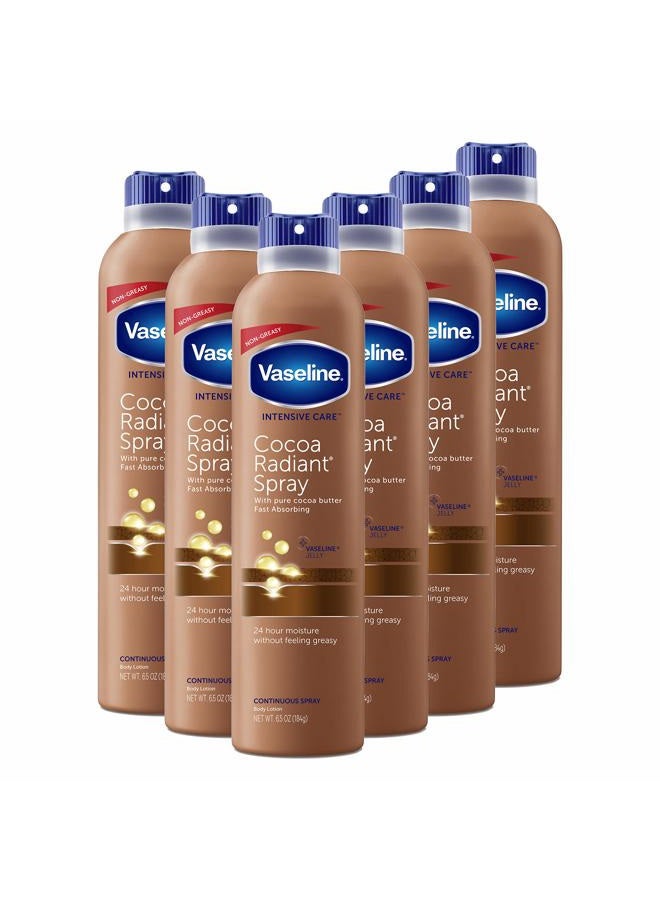 Vaseline Intensive Care Spray Lotion, Cocoa Radiant, 6.5 oz (Pack of 6) - Image 1