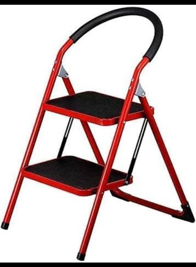 ABBASALI Heavy Duty & Durable Step Ladder Folding Wide Step Steel Ladder 150kg Capacity Multi Purpose Portable Step Stool - Image 1