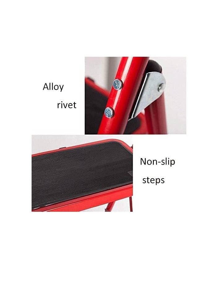 ABBASALI Heavy Duty & Durable Step Ladder Folding Wide Step Steel Ladder 150kg Capacity Multi Purpose Portable Step Stool - Image 4