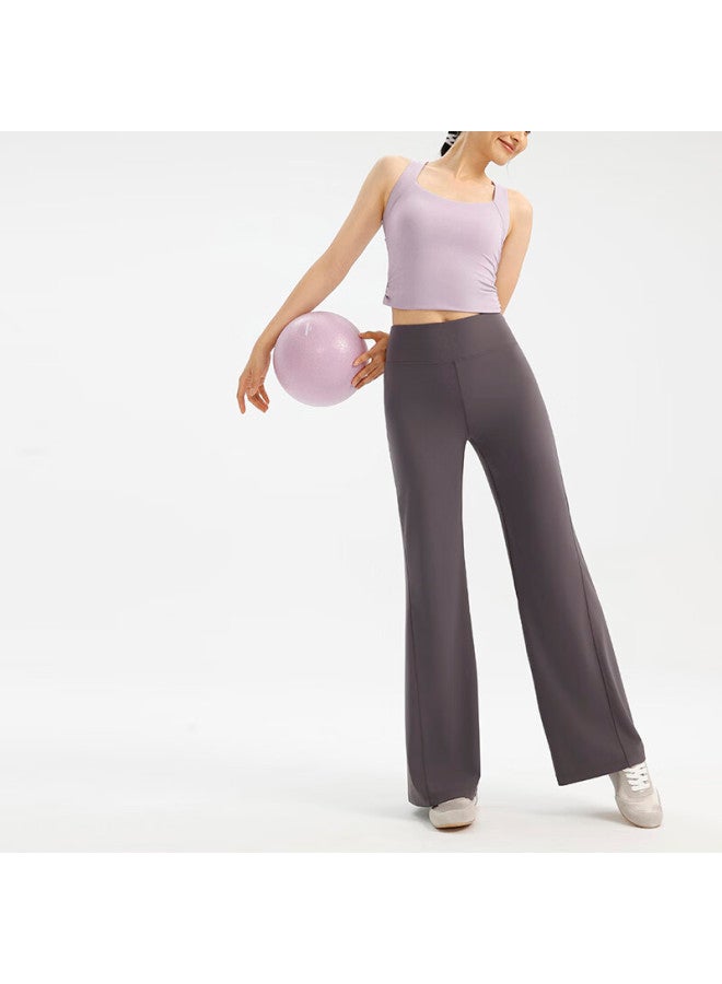 Vfu Small Glutinous Elastic Straight-leg Slight Flare Hip-lifting Slimming Quick-dry Yoga Pants Fitness Pants Autumn Blackberry Purple XL - Image 3