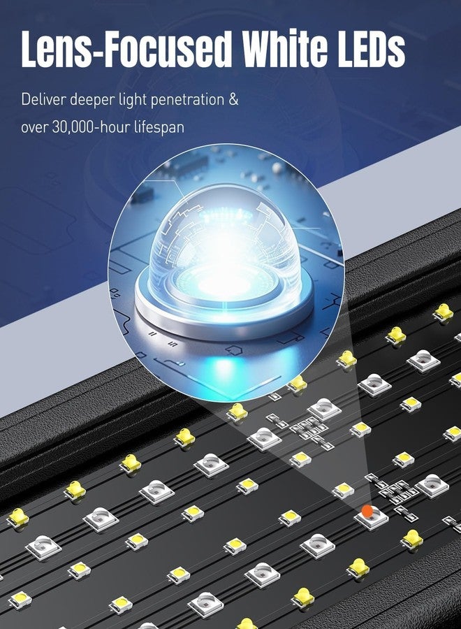 باوفلي مصباح باوفلاي لأحواض السمك والنباتات، مصباح بقوة 27 واط، مصابيح أحواض السمك كاملة الطيف، مصباح LED لأحواض السمك يعمل على مدار الساعة طوال أيام الأسبوع مع مؤقت وسطوع قابل للتعديل، مصباح للأسماك مناسب لأحواض السمك من 16 إلى 22 بوصة. - Image 5