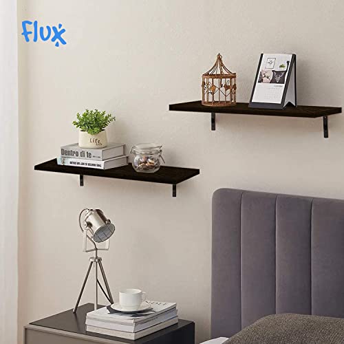 Flux Engineered Wood Floating Wall Shelf for Living Room Wall Mount Wall Shelves Book Shelves for Wall, Room Kitchen, Bathroom, Bedroom and Home Decor (Pack of 1) (Black) - Image 3
