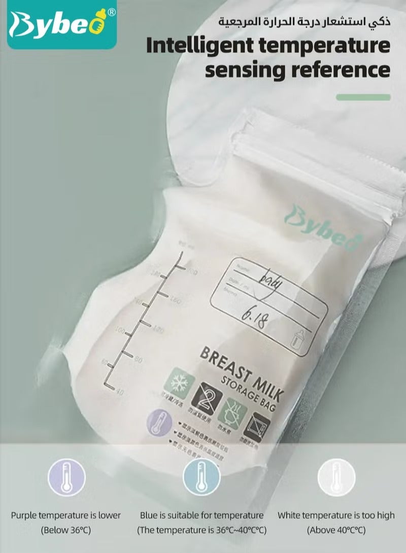 Bybeo 50 Counts Pack Milk Storage Bags Self Standing BPA Free And Leak Proof 8oz/200ML - Image 4
