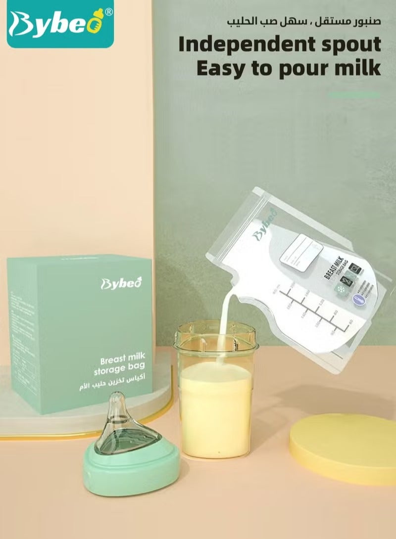 Bybeo 50 Counts Pack Milk Storage Bags Self Standing BPA Free And Leak Proof 8oz/200ML - Image 3
