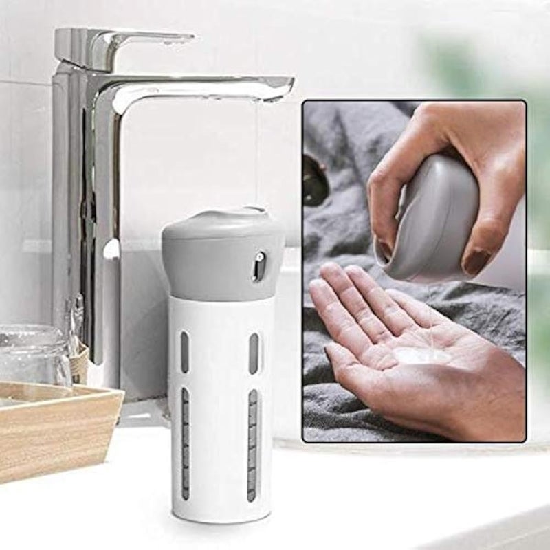 Gk enterprise 4 in 1 Travel Dispenser Bottle Set Travel Refillable Cosmetic Containers Set Plastic Leak Proof Travel Size Toiletries Liquid Lotion Container-Assorted Color-Pack of 1 - Image 3