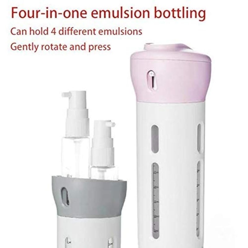 Gk enterprise 4 in 1 Travel Dispenser Bottle Set Travel Refillable Cosmetic Containers Set Plastic Leak Proof Travel Size Toiletries Liquid Lotion Container-Assorted Color-Pack of 1 - Image 2