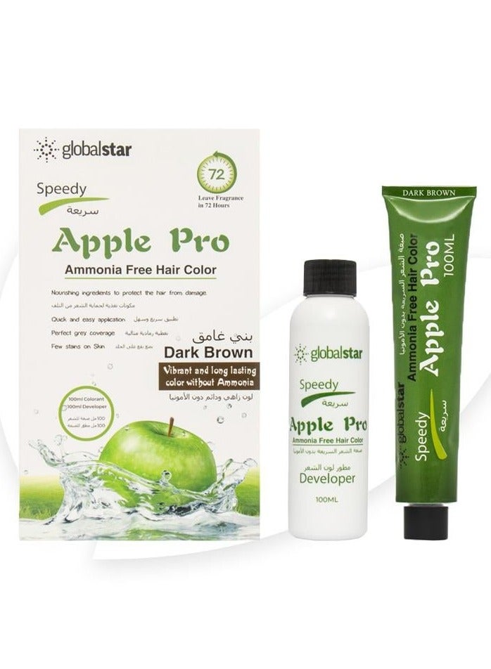 جلوبال ستار صبغة شعر جلوبل استار بني غامق لون زاهي ودائم دون اللأمونيا 100+100 مل