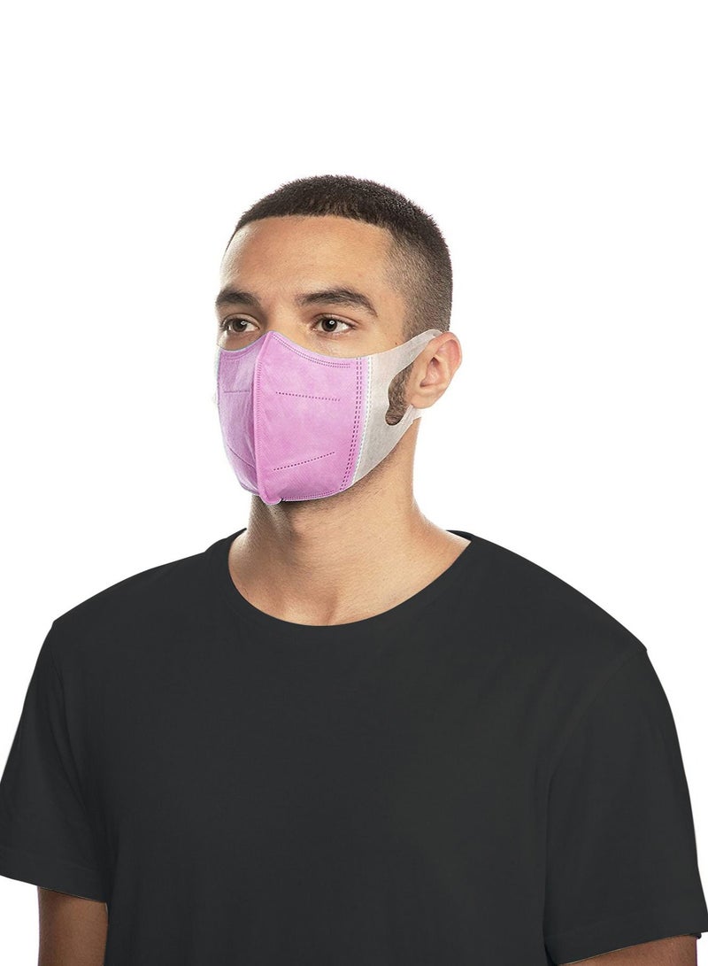 MedOne 50 Pieces Face Mask 3D Protective Adult Face Mask For Adult Unisex Pink  - Image 1