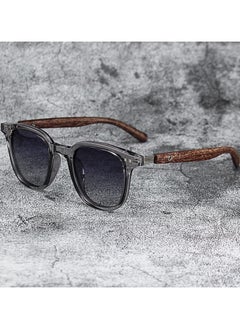 Royal Polarized Aviator Sunglasses for Men Women, UV400 Protection Sun Glasses with Metal and PC Wood grain legs Frame, Fashion Anti-Glare Sun Shades for Driving, Fishing, Traveling (Transparent Gray)  - Image 2