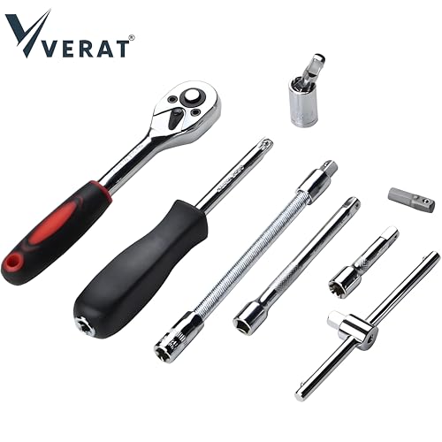 VERAT Chrome Vanadium Steel 46 in 1 Hand Tool Kit - Multi-Purpose Combination Wrench Set With Precision Socket Set - Image 5