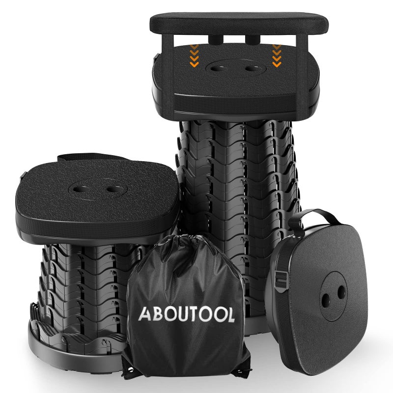 aboutool Collapsible Stool with Soft Removable Cushion & Waterproof Carry Bag - Lightweight Folding Stool, 485lbs Capacity, Portable for Adults, Camping, Fishing, Hiking, Outdoor, Travel - Image 1