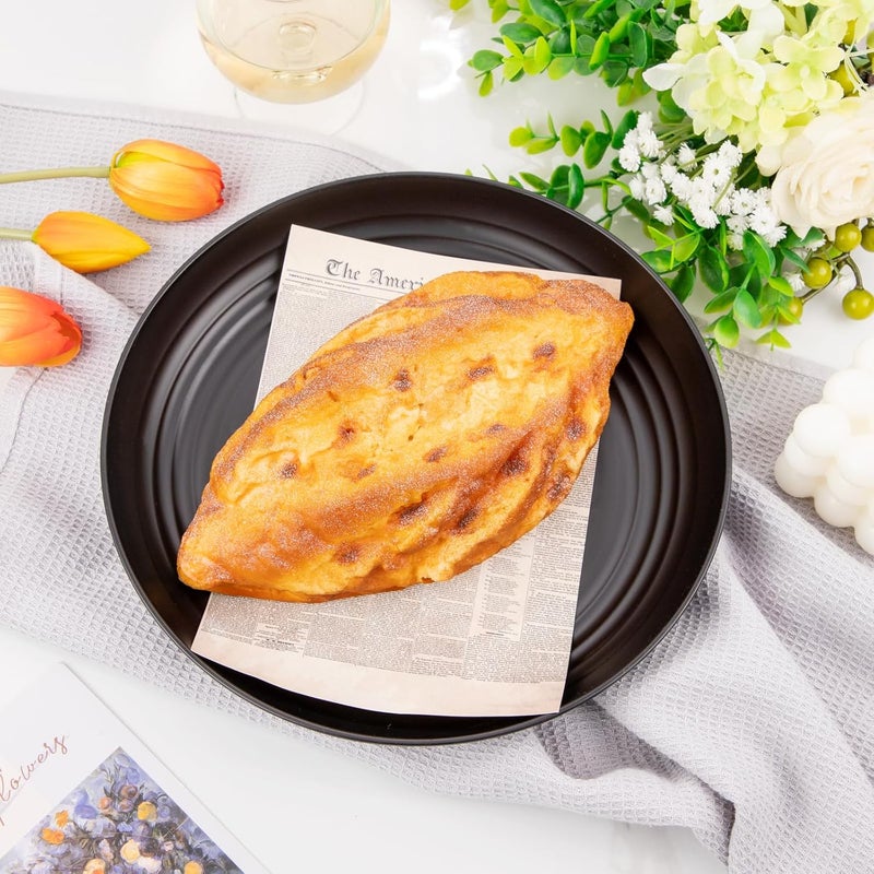 Supernal 16pcs Black Wheat Straw Plates10 inch Unbreakable Dinner PlatesReusable Plastic PlatesDishwasher  Microwave SafeLightweight Dinnerware Plates Set for KitchenCamping - Image 4