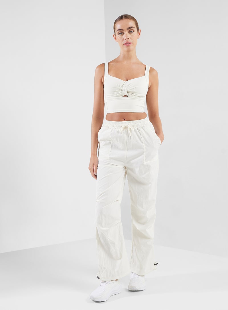 FRWD Knotted Sports Bra With Cross Back Cutout Detail - Image 4