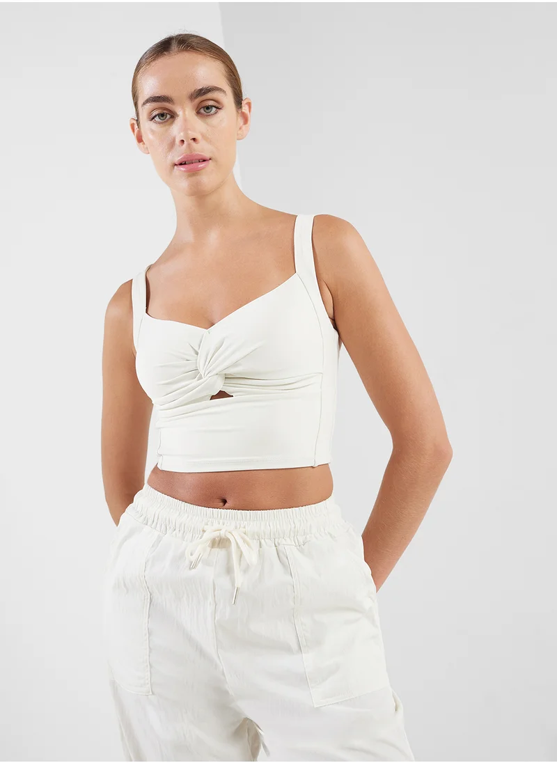 فورورد Knotted Sports Bra With Cross Back Cutout Detail