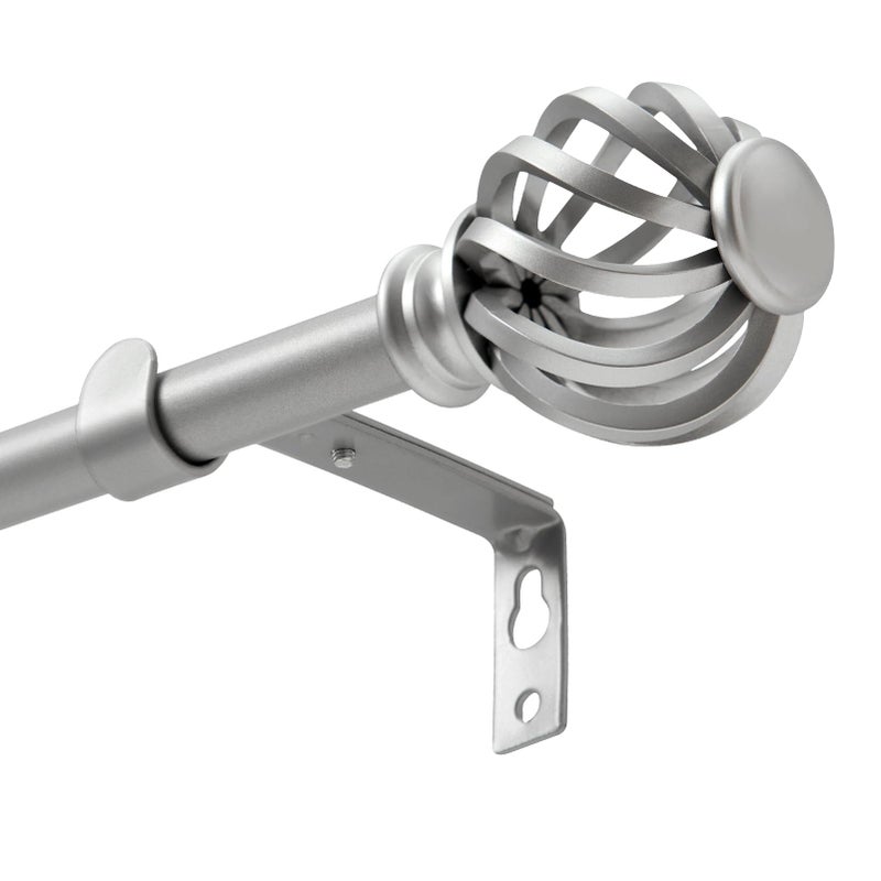 Luvenia Silver Decorative Curtain Rods, 28 to 48 Inch (2.3-4Ft), Small Curtain Rod For Bedroom, Living Room, Kitchen, Farmhouse - Image 1