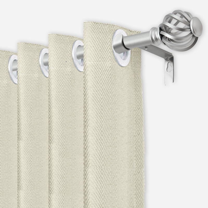 Luvenia Silver Decorative Curtain Rods, 28 to 48 Inch (2.3-4Ft), Small Curtain Rod For Bedroom, Living Room, Kitchen, Farmhouse - Image 2