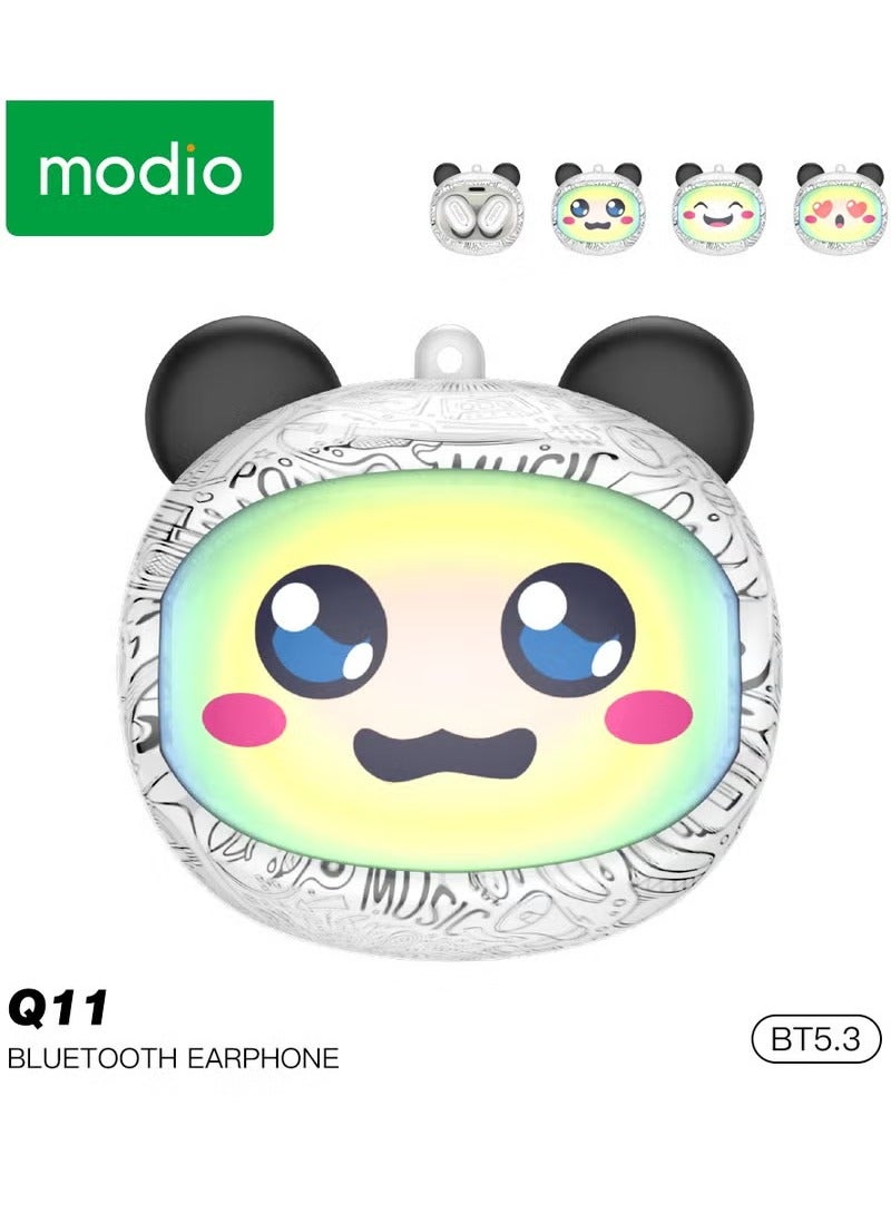 موديو سماعات أذن لاسلكية Modio Q11 بتصميم قابل للتخصيص وأغطية قابلة للتغيير، سماعات أذن بلوتوث عالية الدقة ومتميزة لأسلوب شخصي، مريحة في الاستخدام، عازلة للضوضاء، سماعات رأس لاسلكية مريحة مع عمر بطارية طويل، مثالية لمكالمات الموسيقى والاستخدام اليومي - Image 1