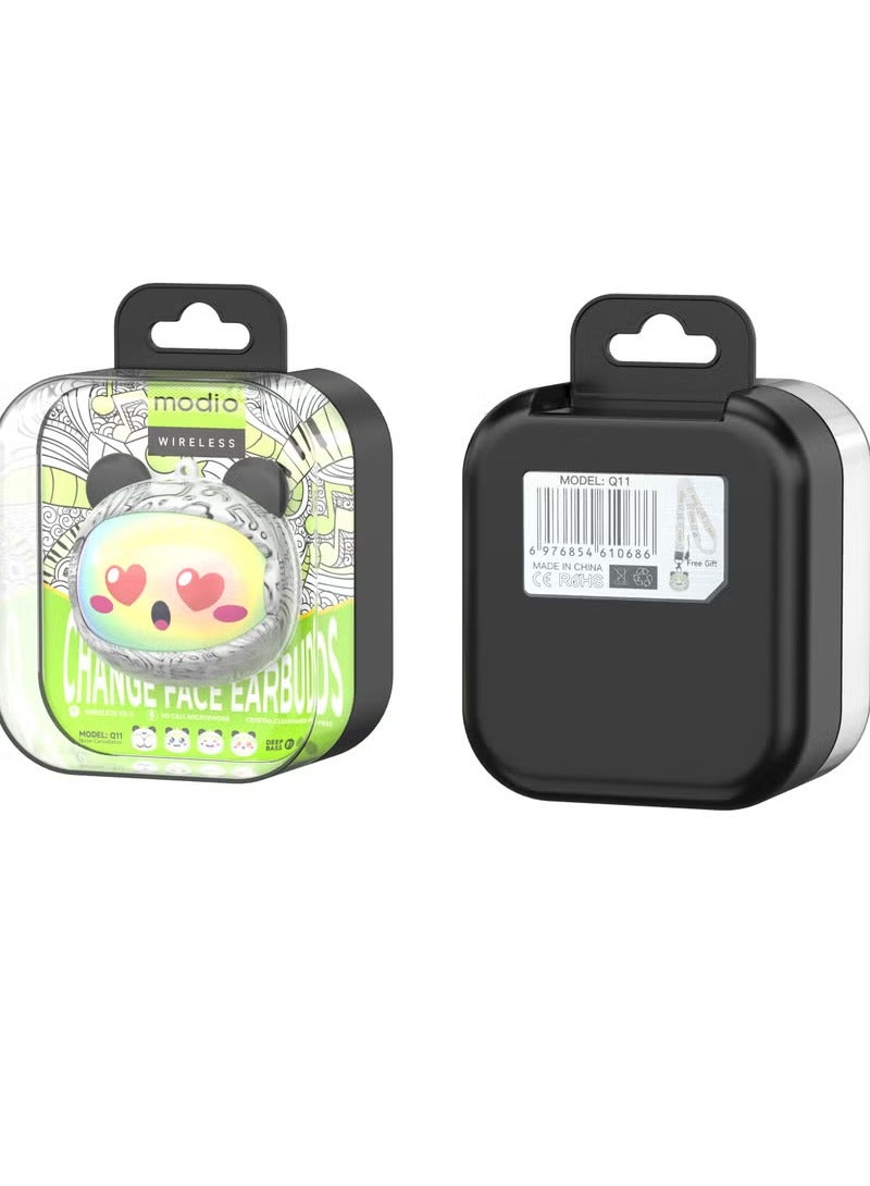 موديو سماعات أذن لاسلكية Modio Q11 بتصميم قابل للتخصيص وأغطية قابلة للتغيير، سماعات أذن بلوتوث عالية الدقة ومتميزة لأسلوب شخصي، مريحة في الاستخدام، عازلة للضوضاء، سماعات رأس لاسلكية مريحة مع عمر بطارية طويل، مثالية لمكالمات الموسيقى والاستخدام اليومي - Image 4