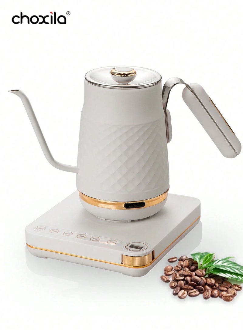 choxila Electric Coffee Kettle, 700ml Electric Coffee Hand Pour-over Kettle with304 Stainless Steel Material Electric Kettle with Gooseneck Spout Design - Image 1