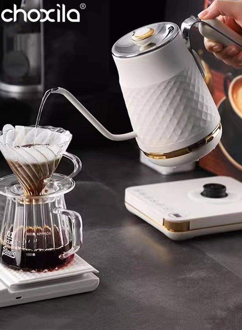 choxila Electric Coffee Kettle, 700ml Electric Coffee Hand Pour-over Kettle with304 Stainless Steel Material Electric Kettle with Gooseneck Spout Design - Image 4