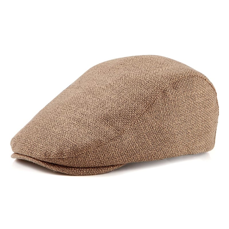 LADYBRO Classic Solid Flat Cap Newsboy Hats for Men Cabbie Driving Scally Adjustable (Polyester Blend, Khaki) - Image 3