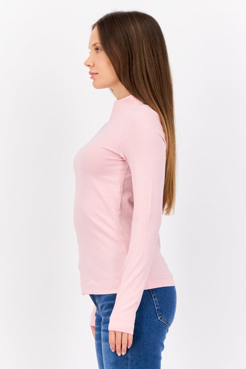 ESPRIT بلوزة نسائية بأكمام طويلة وياقة قارب، خوخي - Image 2