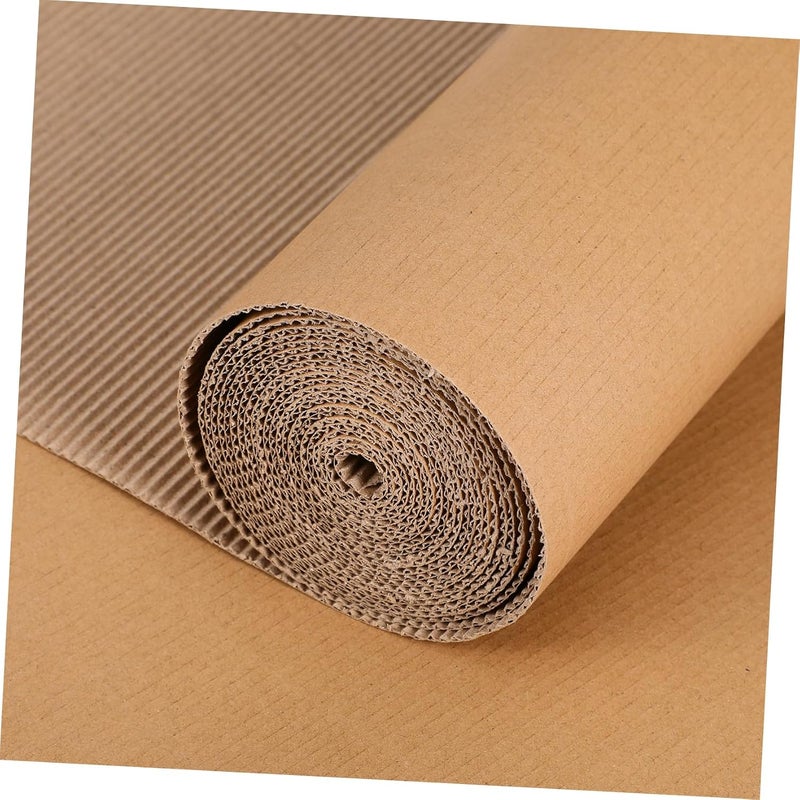 AUTSUPPL 1Roll Corrugated Cardboard Roll Single Face Kraft Paper for Packing Shipping Storage and DIY Crafts Easy to Cut Thick Cushioning for Mailing Protection and Crafting Projects - Image 1