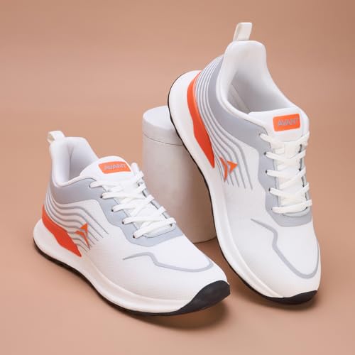 AVANT Men's Glanza Running and Training Shoes-Superior Traction,Anti Skid, Lightweight, Multi Directional Flexibility, Enhanced Cushioning, Sports Footwear (AVMSH129CL01UK11_L.Grey) - Image 2
