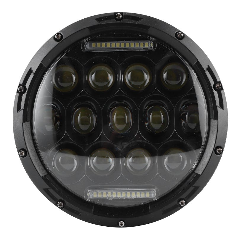 المصباح الأمامي للدراجة النارية 4D دائري على شكل D مع عدسة بروجيكتور LED فائقة السطوع 6500K - مصباح أمامي للدراجة النارية بتوافق عالمي يناسب جيب رانجلر - Image 2