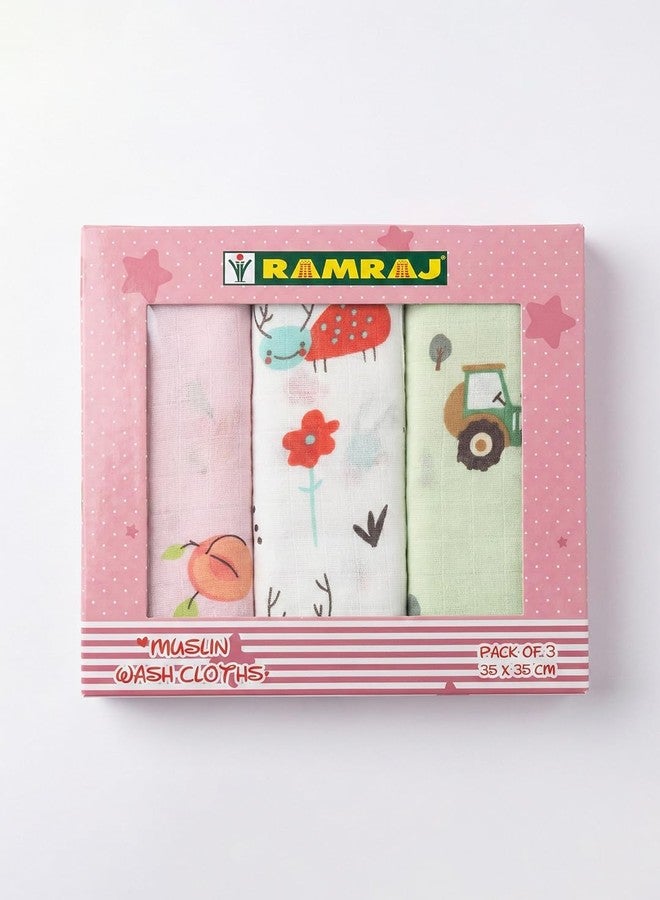 RAMRAJ COTTON Born Baby Wash Cloth for Face & Body| (Pack of 6) Soft, Absorbent Cotton - Image 5