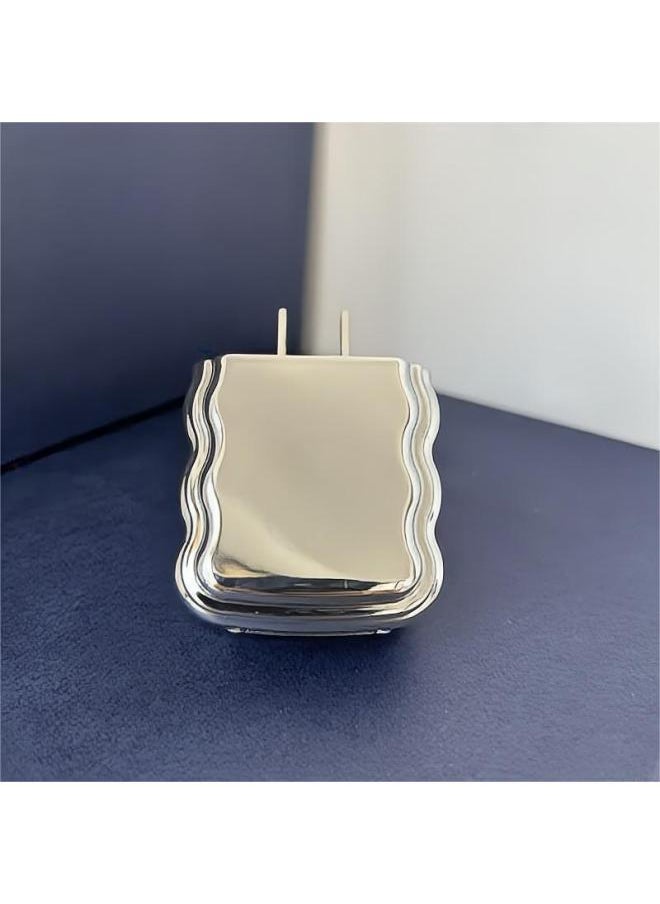 Generic - Electroplating 20W Charging Head Protective Case For Apple 20/18W Fast Charging Three-dimensional Wave Charger Protective Case-Specifications:Stacked Wave Style + Fuel Injection Silver - Image 1