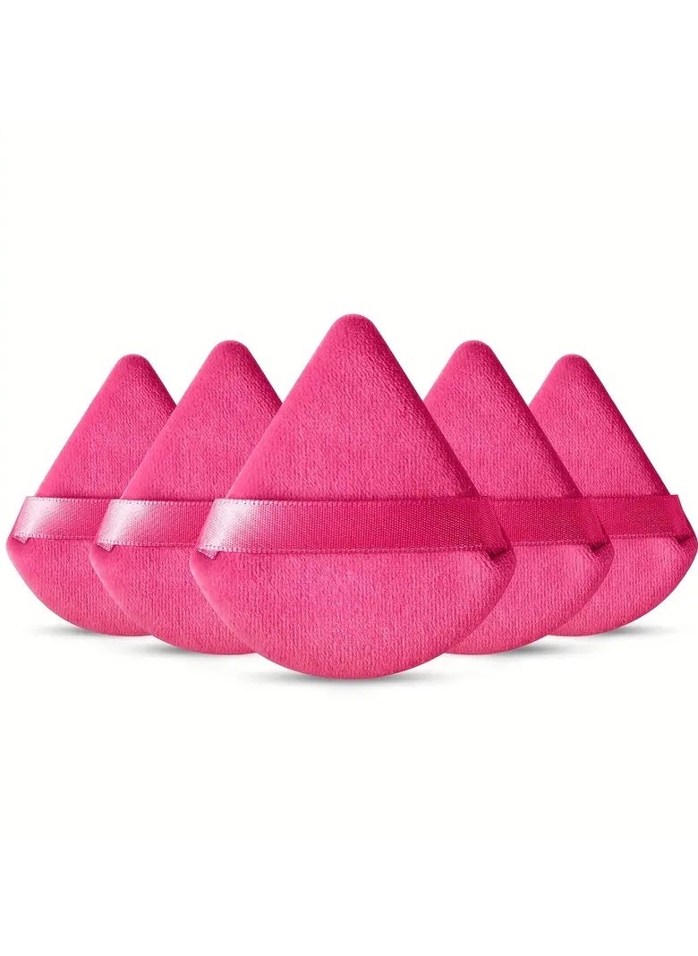 ORiTi Powder Puff 5 pcs Make Up Puff FaceSoft TrianglePowder Puffs for Loose Powder MineralPowder Baby Powder Velous Cosmetic Foundation Sponges Blender  - Image 2