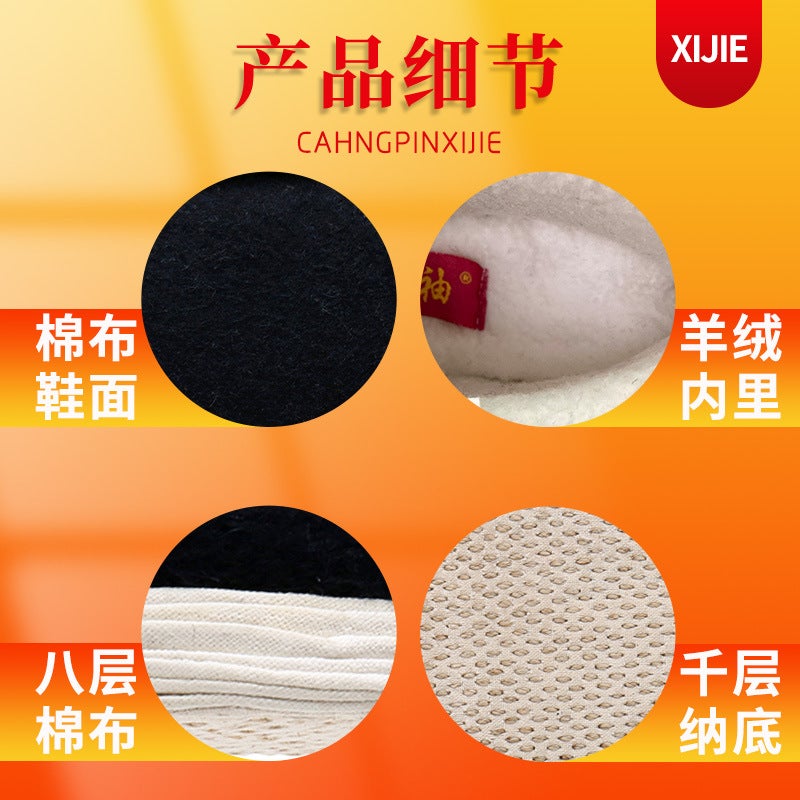 Winter Old Beijing Cloth Shoes Fleece-Lined Warm Cotton Shoes Middle-Aged And Elderly Dad Shoes Chinese Style Slip-On Casual Grandpa Cotton Boots - Image 4