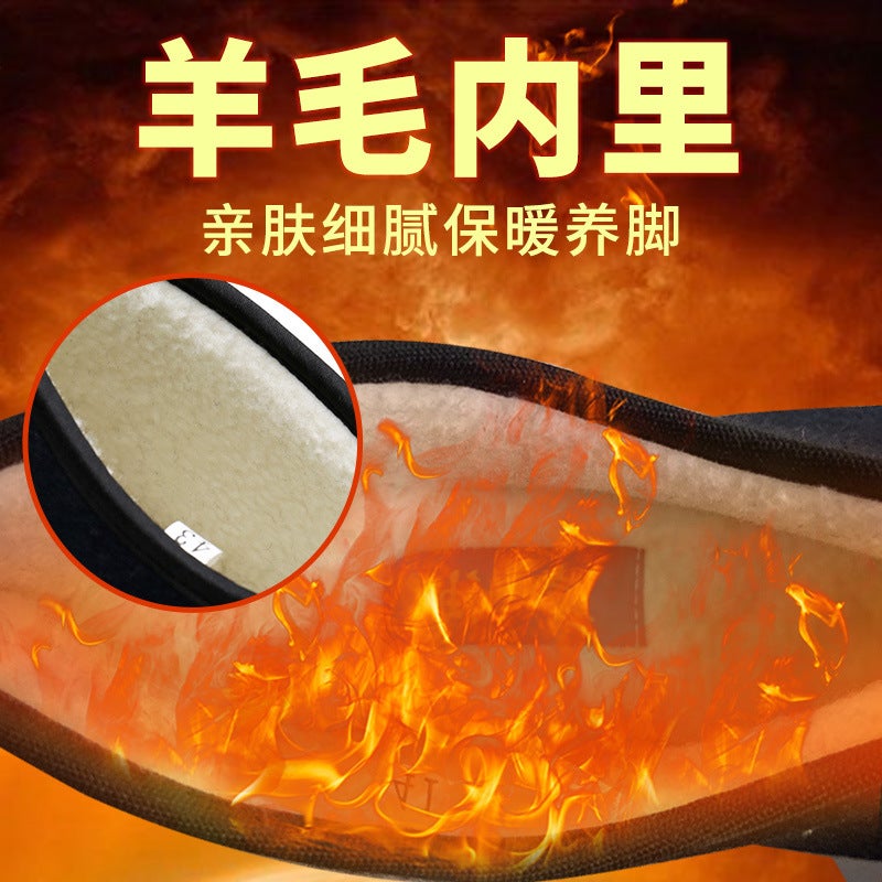 Winter Old Beijing Cloth Shoes Fleece-Lined Warm Cotton Shoes Middle-Aged And Elderly Dad Shoes Chinese Style Slip-On Casual Grandpa Cotton Boots - Image 3